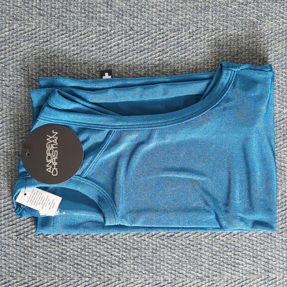 Andrew Christian Teal Muscle Tee for Men - Picture 3 of 3